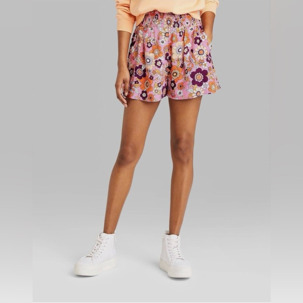 Wild Fable Pink Floral Pull On Shorts